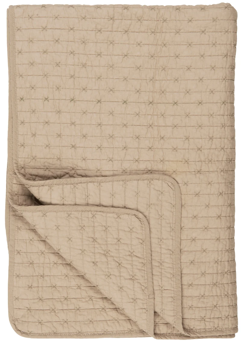 Ib Laursen Tagesdecke Quilt leinenfarbig