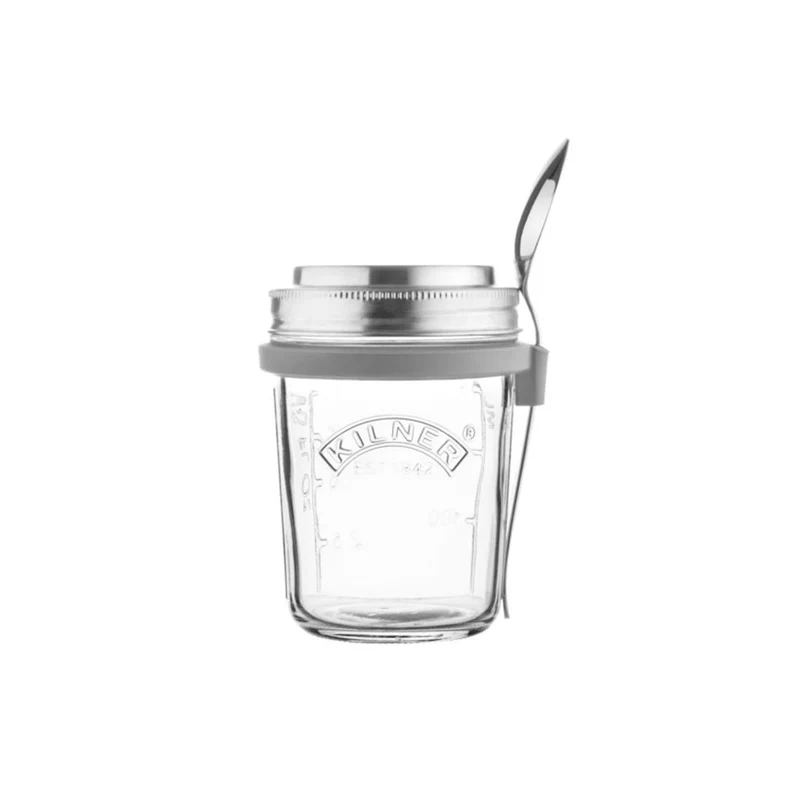 KILNER Frühstücksglas mit Löffel 350 ml, 5-teilig