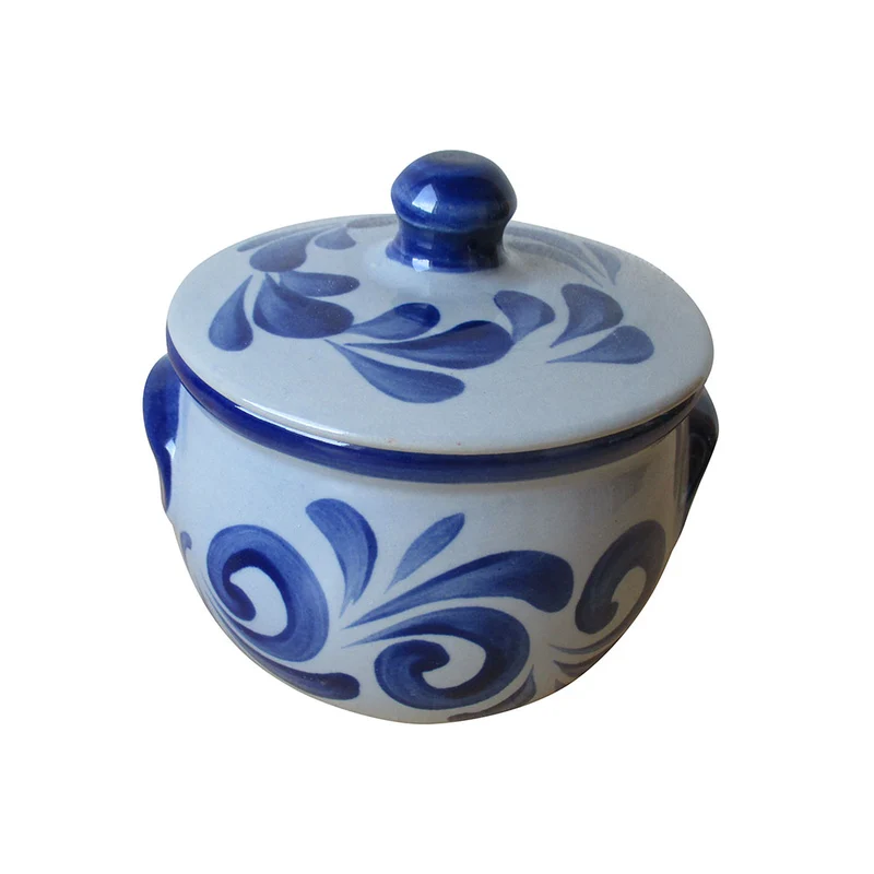 Dose mit Deckel - Grau-Blau