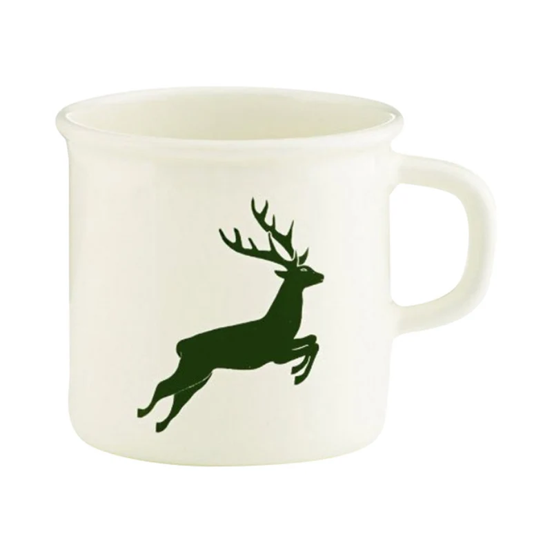 Riess COUNTRY - Hirsch Grün - Becher mit Henkel 375 ml