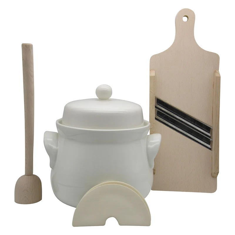 Mini-Gärtopf-Set mit Holzreibe + Ministampfer