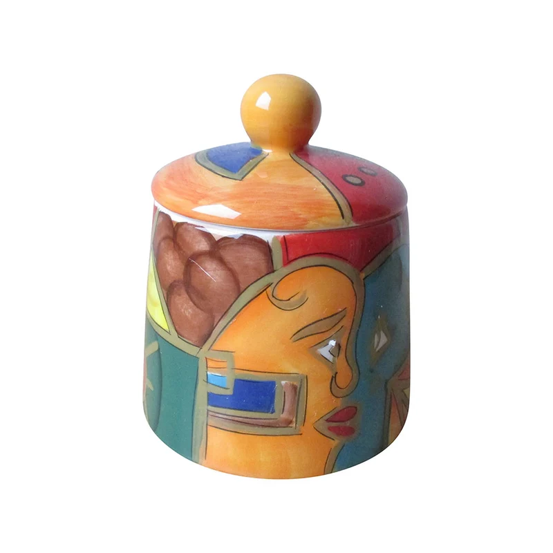 Hundertwasser Keramikserie - Zuckerdose Ø 9 cm / H 8 cm