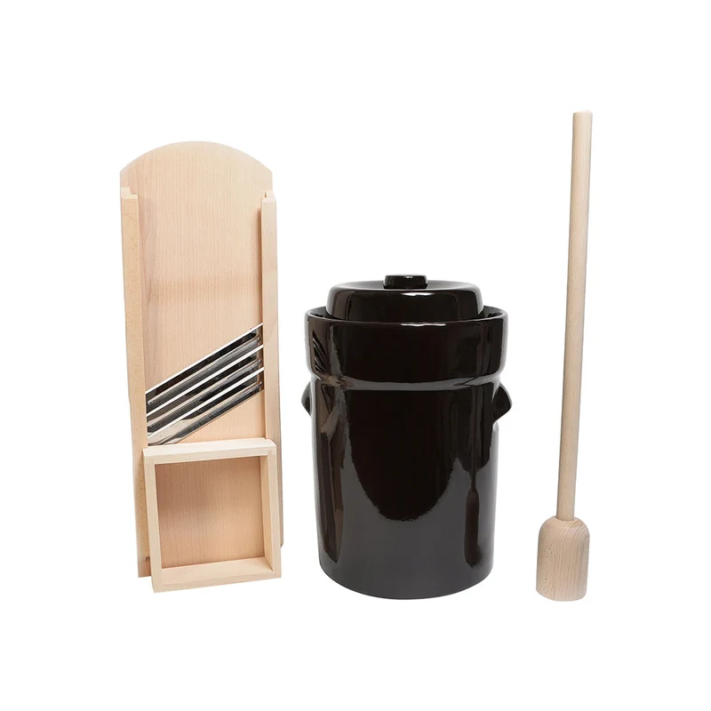 Gärtopf-Set inkl. Gärtopf Braun + Hobel + Stampfer