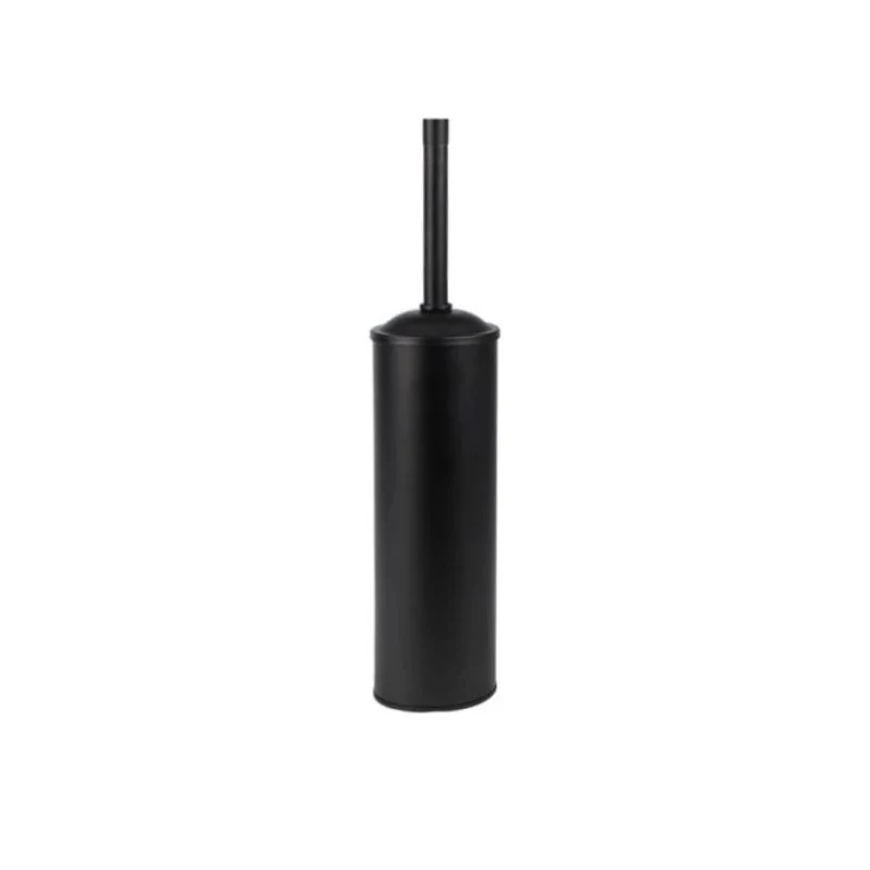 Portascopino d'appoggio, in ottone verniciato nero, h 39,5 cm