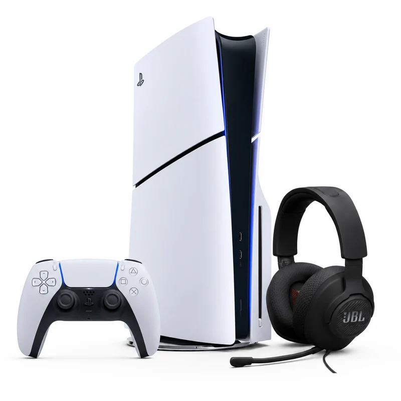 Bundle: Sony PlayStation 5 Slim Console + JBL Quantum 100M2 Over-the-Ear Wired Gaming Headset