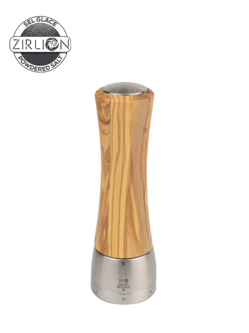Salzmühle 21cm Olivenholz Edelstahl Madras