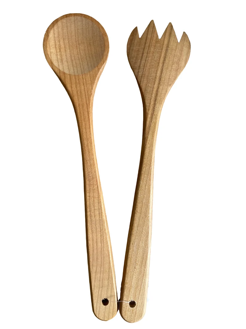 Salatbesteck / Kirschholz Länge: 30 cm