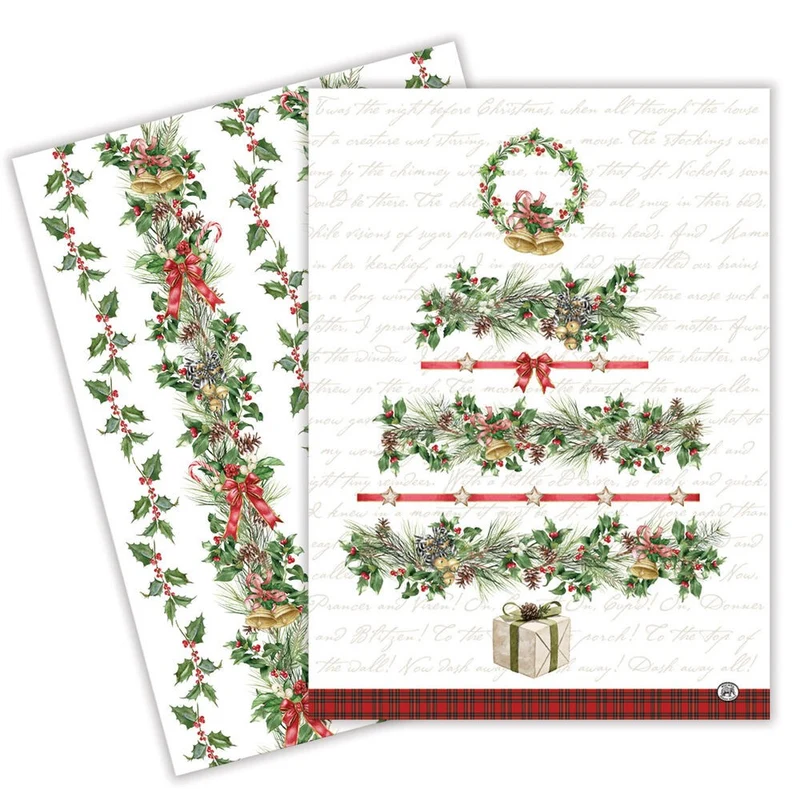 Michel Design Works Christmas Tea Towel - Garland EACH