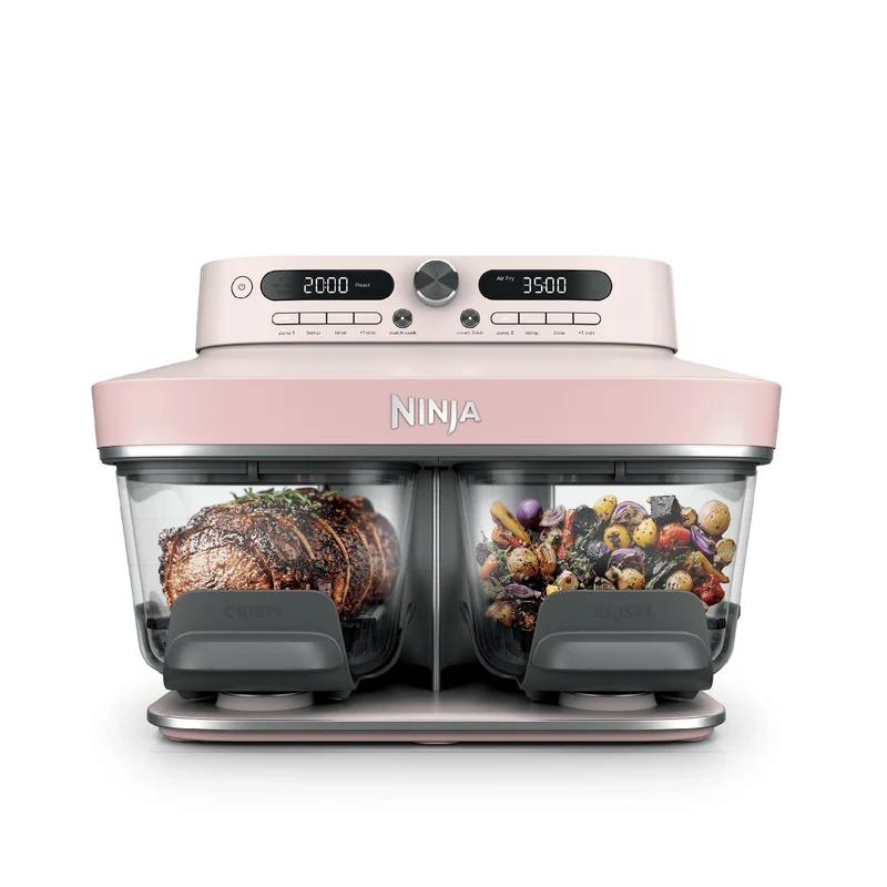 Ninja CRISPi DualZone 8-Function Glass Air Fryer - Rose Quartz (DD102UKPK1)