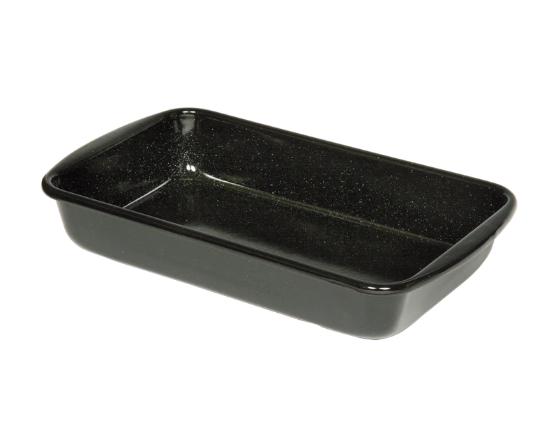 Auflaufform 38x22,5x7cm Schwarz Emaille Profi