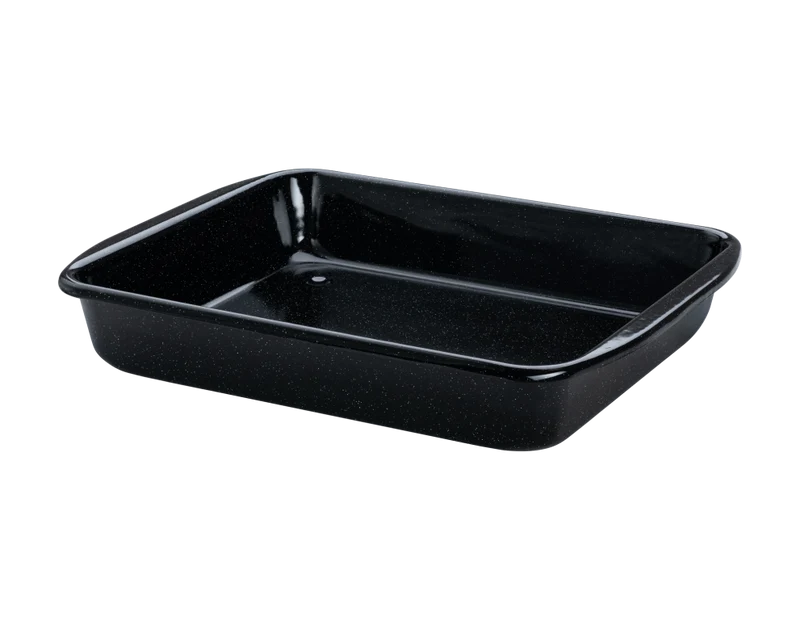 Bratrohrpfanne 33x42x7,8cm Schwarz Emaille Profi