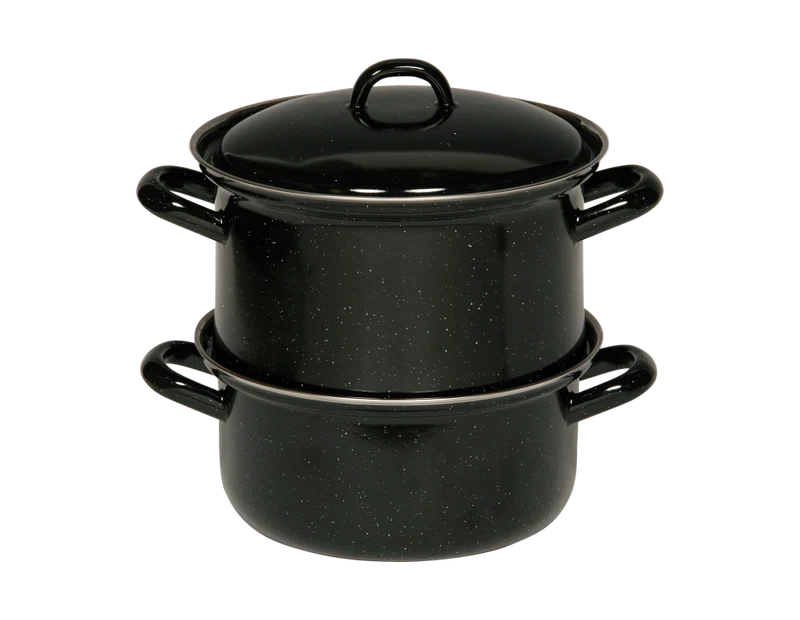 Kartoffelkocher 18cm 2l Schwarz Emaille Profi