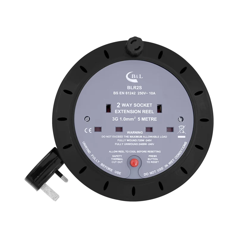 2 Gang 5m Extension Reel