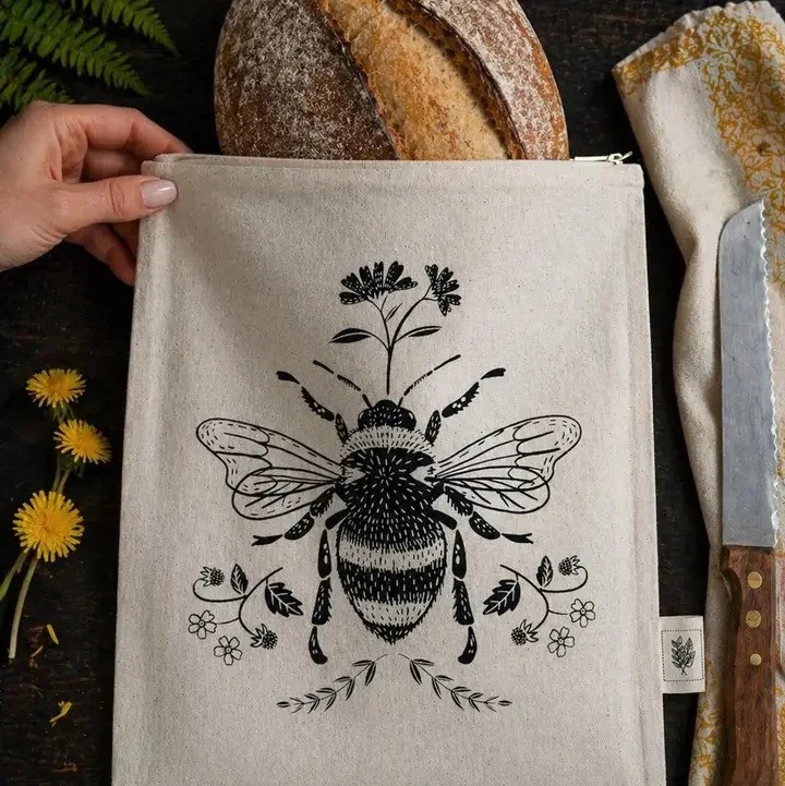 Your Green Kitchen Bread Bag - Bee