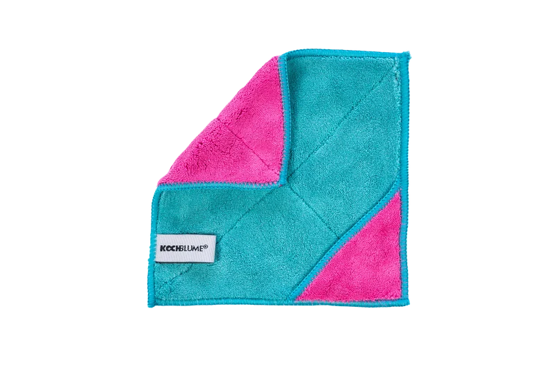 Microfasertuch türkis/pink 18x18 cm