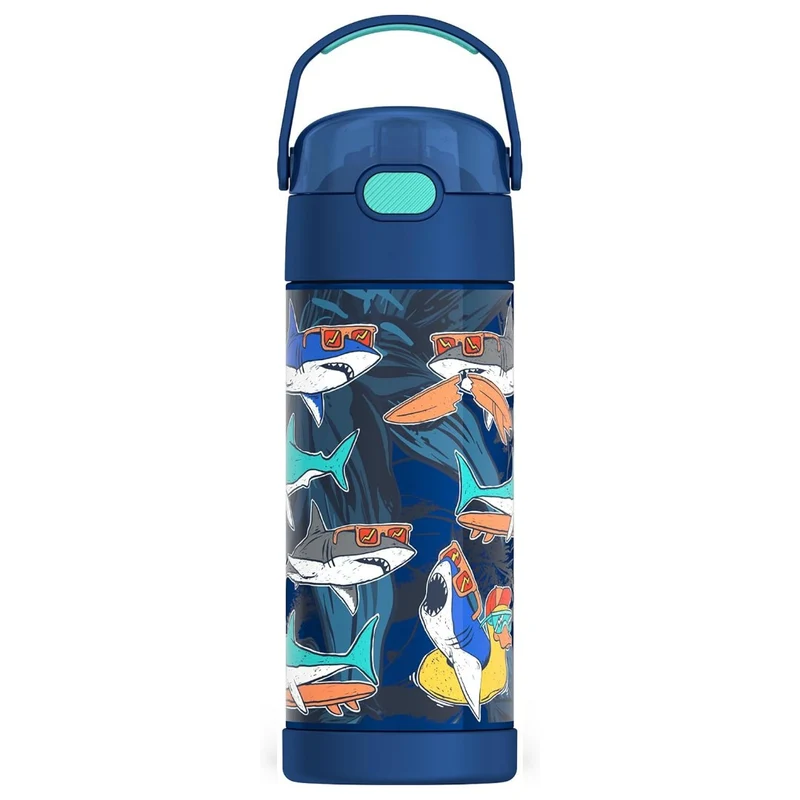 Thermos FUNtainer 14oz Water Bottle Surfin Sharks