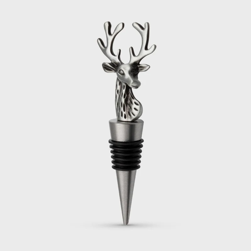 Taylor's Eye Witness Taproom Stag Wine Stopper, Matt Pewter