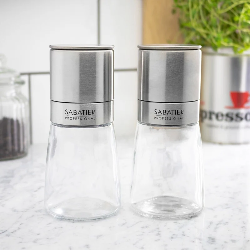 Sabatier Professional Marseille Salt, Pepper & Spice Mill Set of 2, 14cm