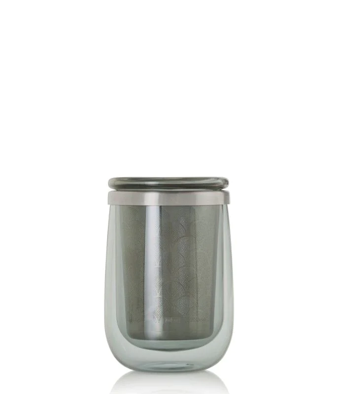 Teeglas mit Teefilter Fusion Glas Grey, 400 ml