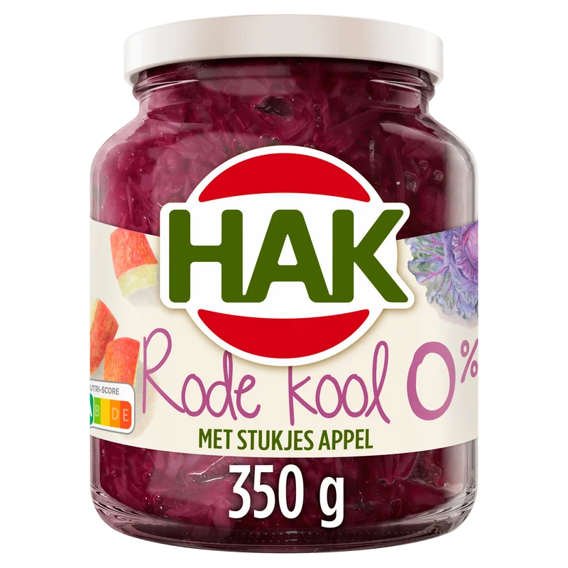 Hak Rode kool met appel 0%