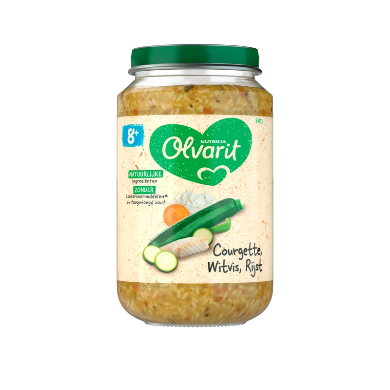 Olvarit 8+mnd Courgette Witvis Rijst