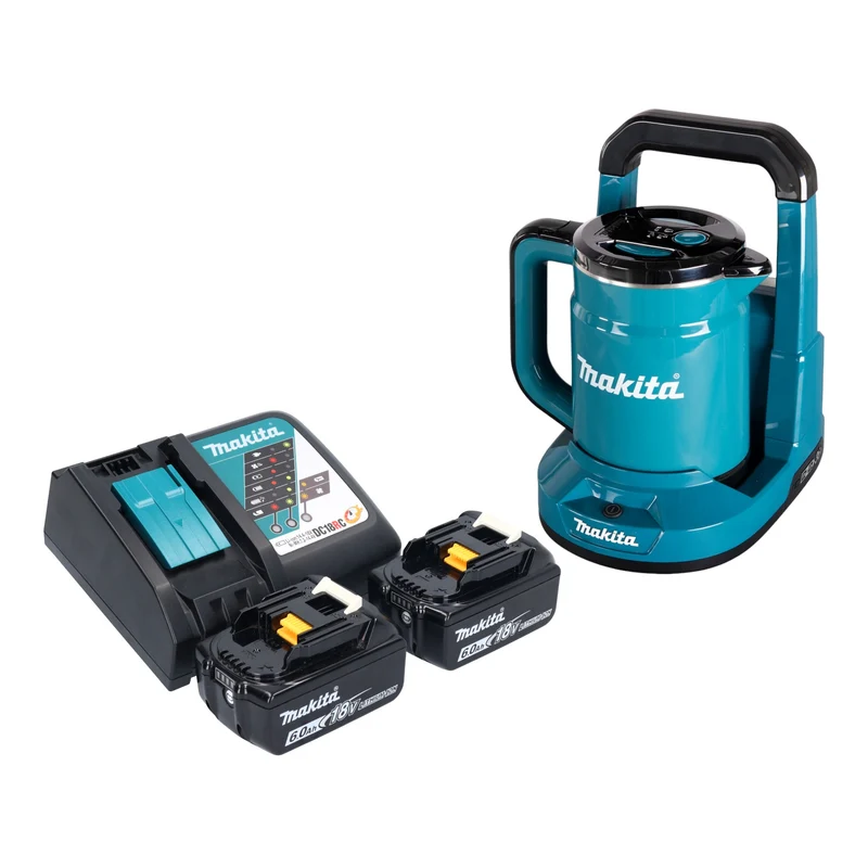 Makita DKT 360 RG2 Akku Wasserkocher 36 V ( 2x 18 V ) 0,8 L + 2x Akku 6,0 Ah + Ladegerät