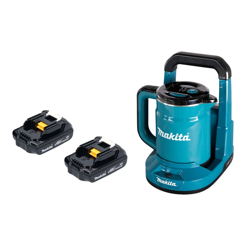 Makita DKT 360 Y2 Akku Wasserkocher 36 V ( 2x 18 V ) 0,8 L + 2x Akku 1,5 Ah - ohne Ladegerät