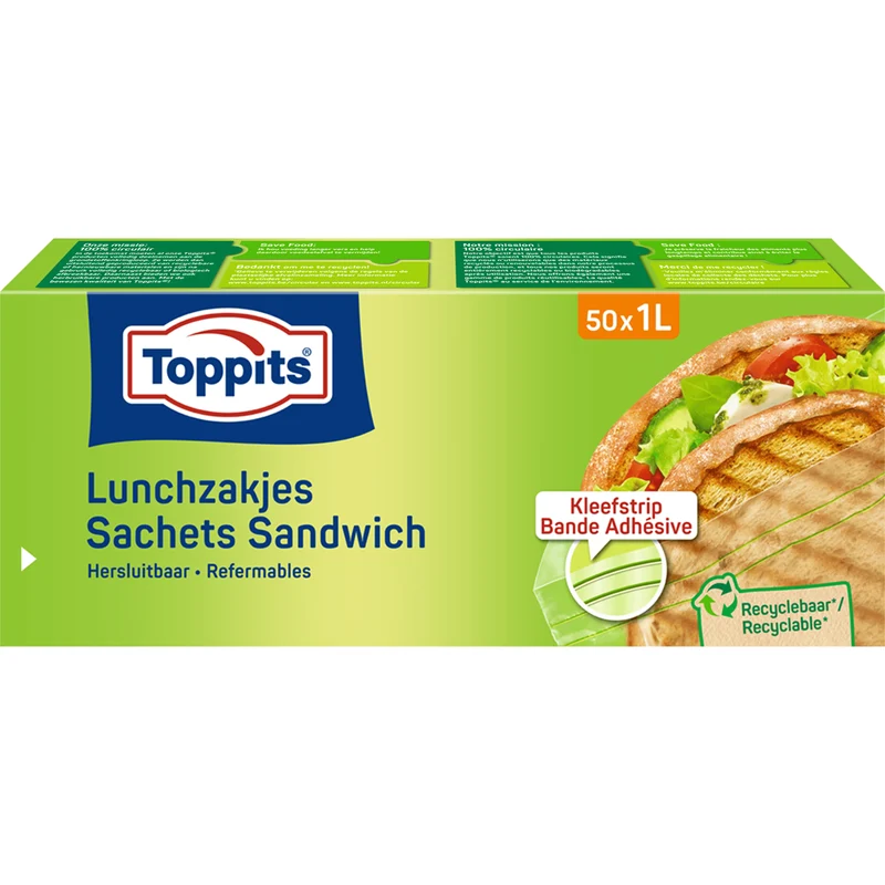 Toppits Lunchzakjes Hersluitbaar 1L
