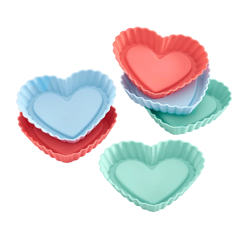 Tortelettformen Herz "Pastell Mix" 6er Set von Lurch