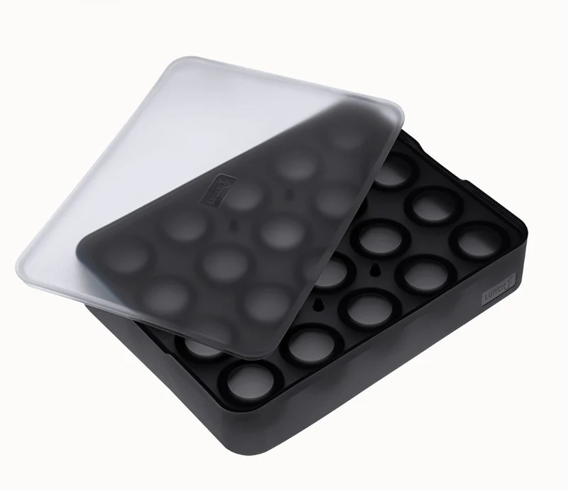 ICE FORMER Kugel Ø3cm schwarz transparent Eiswürfelform mit Deckel