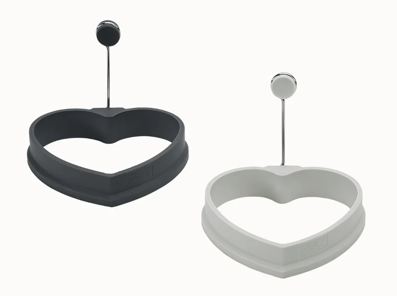 Eiformer Herz 2er Set Silikon light-/iron grey