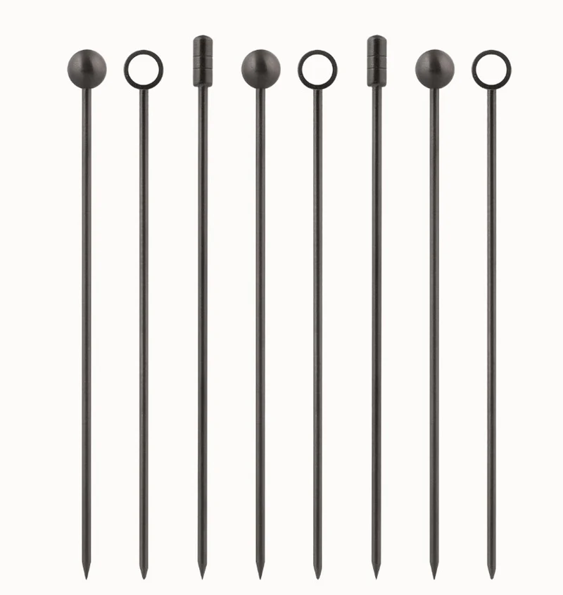 Bar-Spiesse 9er Set smokey grey je 3 Stück mit Ring-, Kugel-, Zylinder-Spitze
