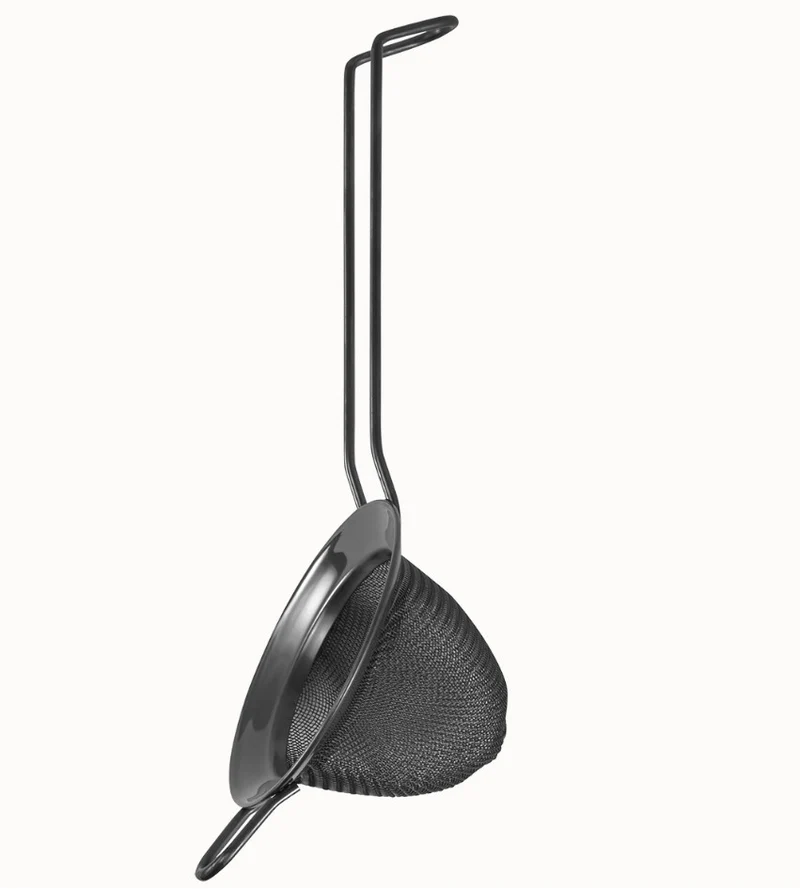 Barsieb fein Ø 8cm smokey grey mit Griff