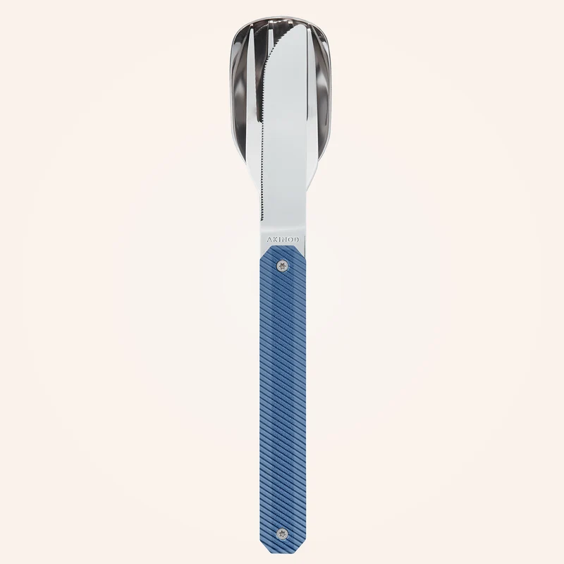 Feststehendes Besteck 12:34, Aluminium blau