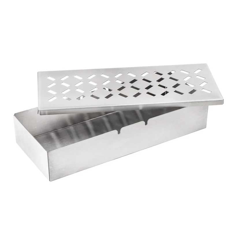 Räucherbox aus Edelstahl Maße: ca. 22,5 x 9,5 x 4cm