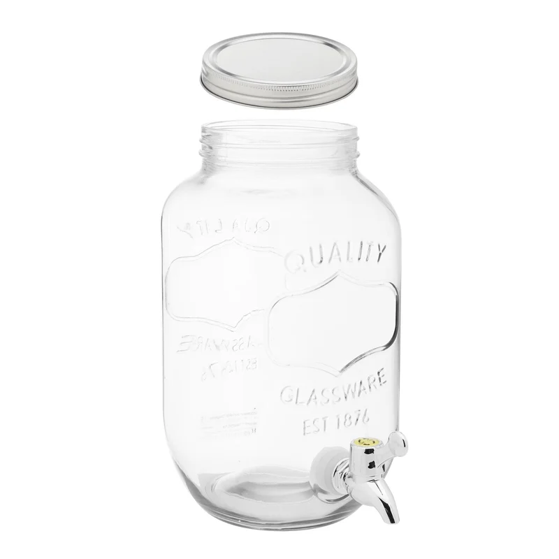 Getränkespender aus Glas 3L mit Zapfhahn