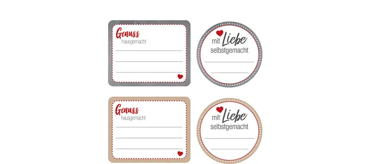 Sticker Set "Einmachen" 30 tlg. runde und eckige Etiketten, selbstklebend