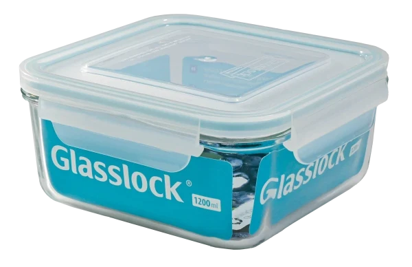 Vorratsdose Glas quadratisch mit Deckel Micowave 1200ml