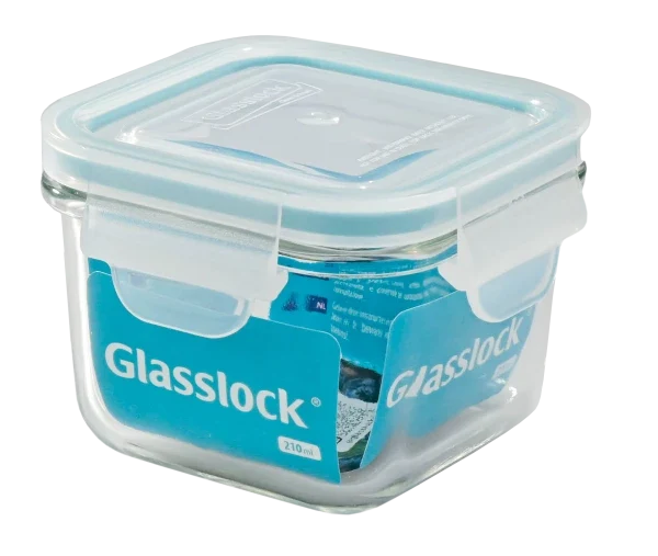 Vorratsdose Glas quadratisch mit Deckel Micowave 210ml