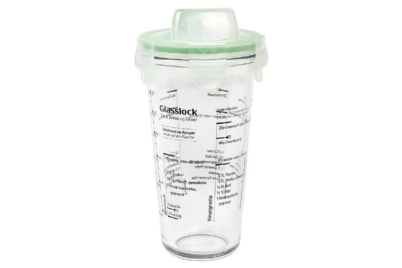 Dressingshaker aus Glas 450 ml, mit Rezepten
