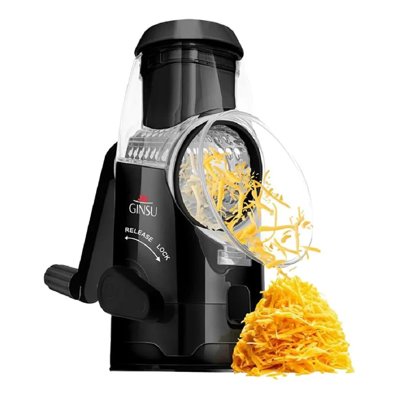 Ginsu Rotary Cheese Grater with Handle - Black