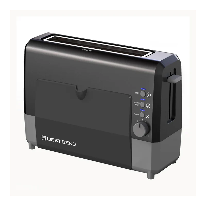 West Bend QuikServe Compact 2-Slice Toaster with Extra Wide Slots - Black