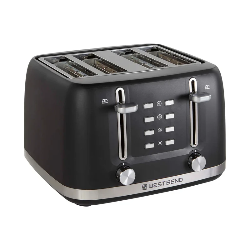 West Bend 4-Slice Toaster with Extra-Wide and Deep Slots - Black