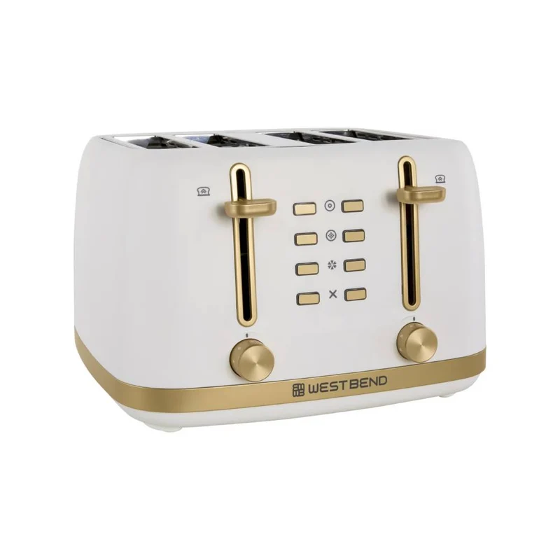 West Bend TTWB4SWG13 Timeless 4-Slice Toaster - White/Gold