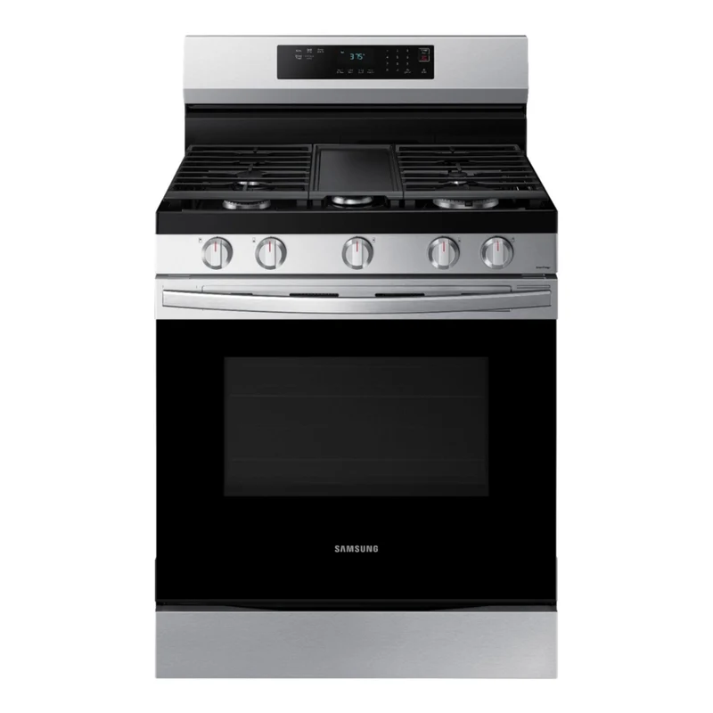 Samsung NX60A6311SS 6.0 cu. ft. Freestanding Gas Range with 18K BTU Dual Power Burner & Self Clean - Silver