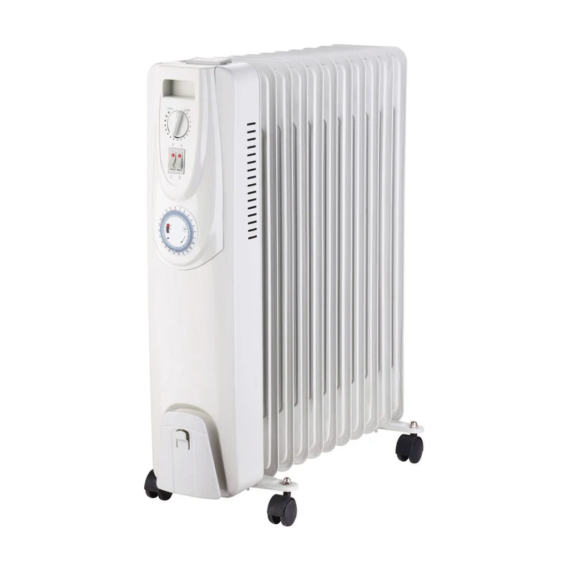 De Vielle Premium 11 Fin Oil Filled Radiator with Timer 2500W White
