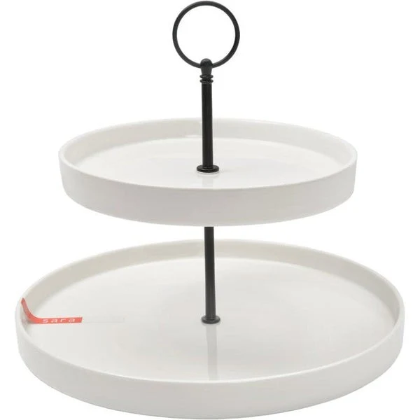Sara Cucina Famous White 2-Tier Serving Stand
