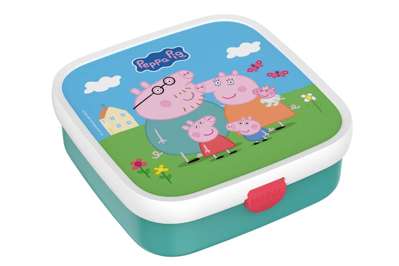 Brotdose Peppa Pig groß mit Bento-Einsatz und Gabel Campus