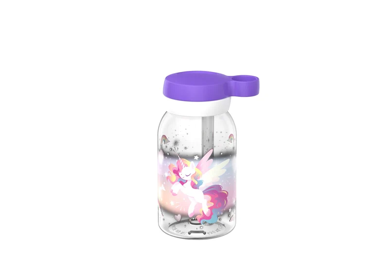 Campus Trinkflasche mit Trinkhalm 450 ml - Unicorn Glow
