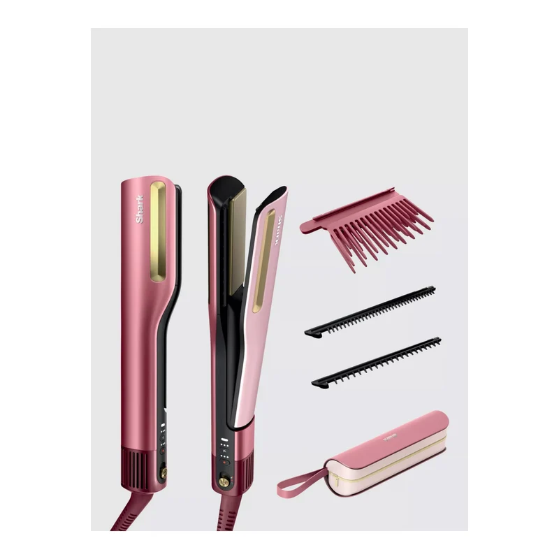 Shark SilkiPro Wet-to-Dry Hair Straightener & Dryer - Rose Petal - HT401UKPK